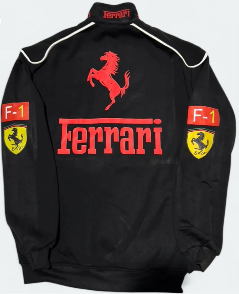 Black racing ferrari jacket in black.