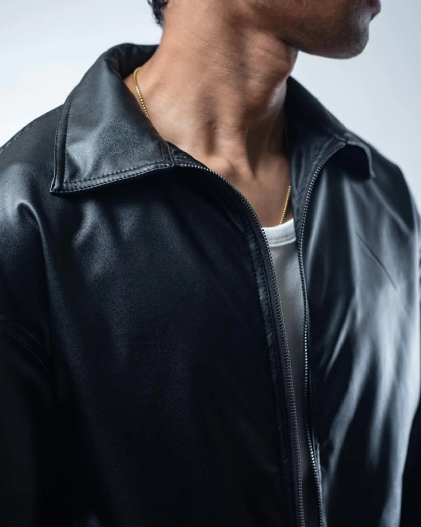 Unisex Black Leather Jacket Fit by Exowear