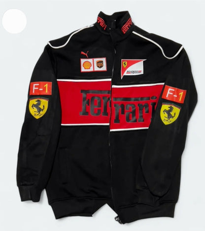 Black racing ferrari jacket in black.