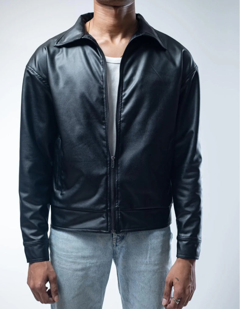 Unisex Black Leather Jacket Fit by Exowear