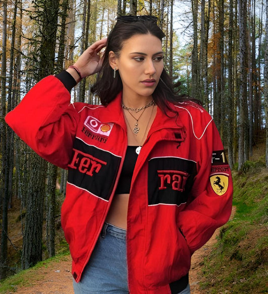 Red Farrari F1 Unisex Puffer  Jacket by Exowear