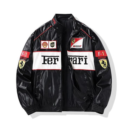 Imported Leather Racing Jacket by Exowear