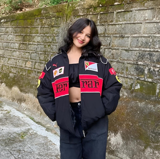Unisex Black Ferrari F1 Racing Jacket by Exowear