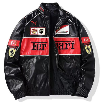Imported Leather Racing Jacket by Exowear