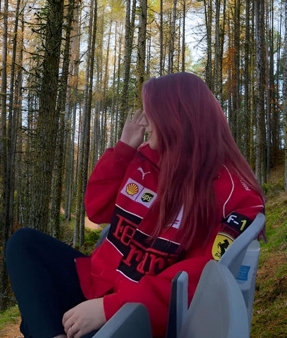 Red Farrari F1 Unisex Puffer  Jacket by Exowear