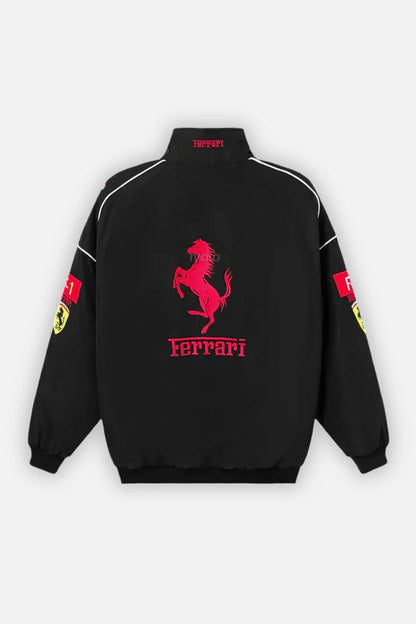 Black farrari embroidery Racing Jacket Motorsport style