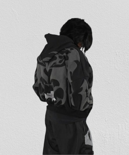 Exowear Depth Hoodie – Y2K Aesthetic Tribal Oversized Streetwear