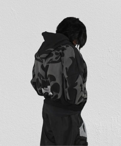 Exowear Depth Hoodie – Y2K Aesthetic Tribal Oversized Streetwear