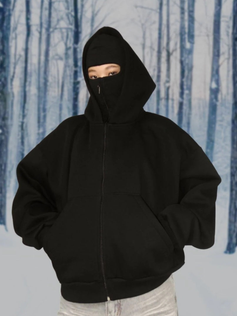 Solo Blacklava Zip-Up Hoodie by Exowear