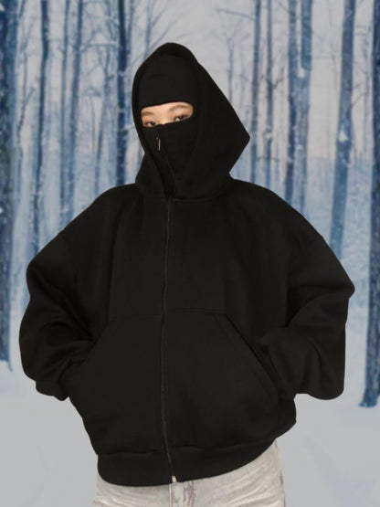 Solo Blacklava Zip-Up Hoodie by Exowear