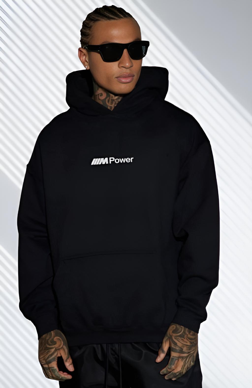 M8-Reactance Oversized Hoodie Black-(350-GSM) High-quality by Exowear