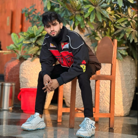 Black Colour Ferrari Racing Jacket by Exowear